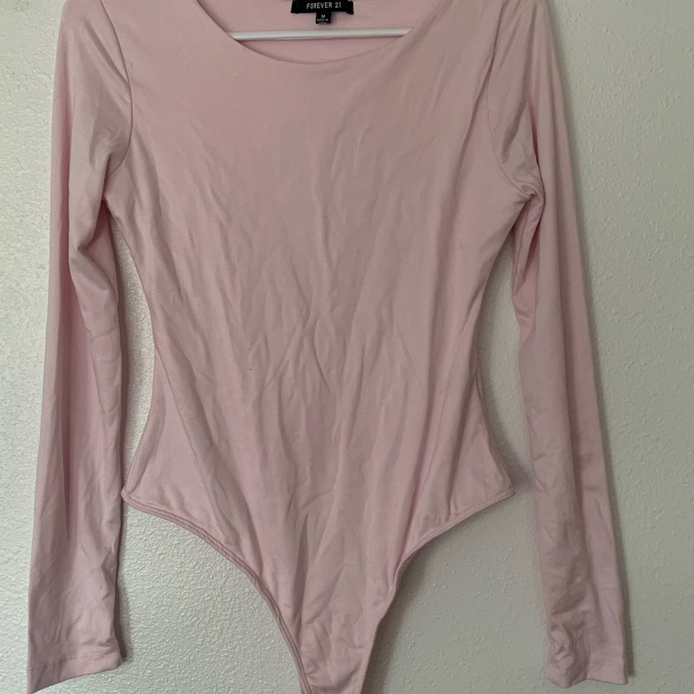 Forever 21 Light Pink Long Sleeve Bodysuit